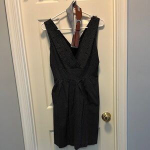 Chic Black and White Polka Dot Backless Dress